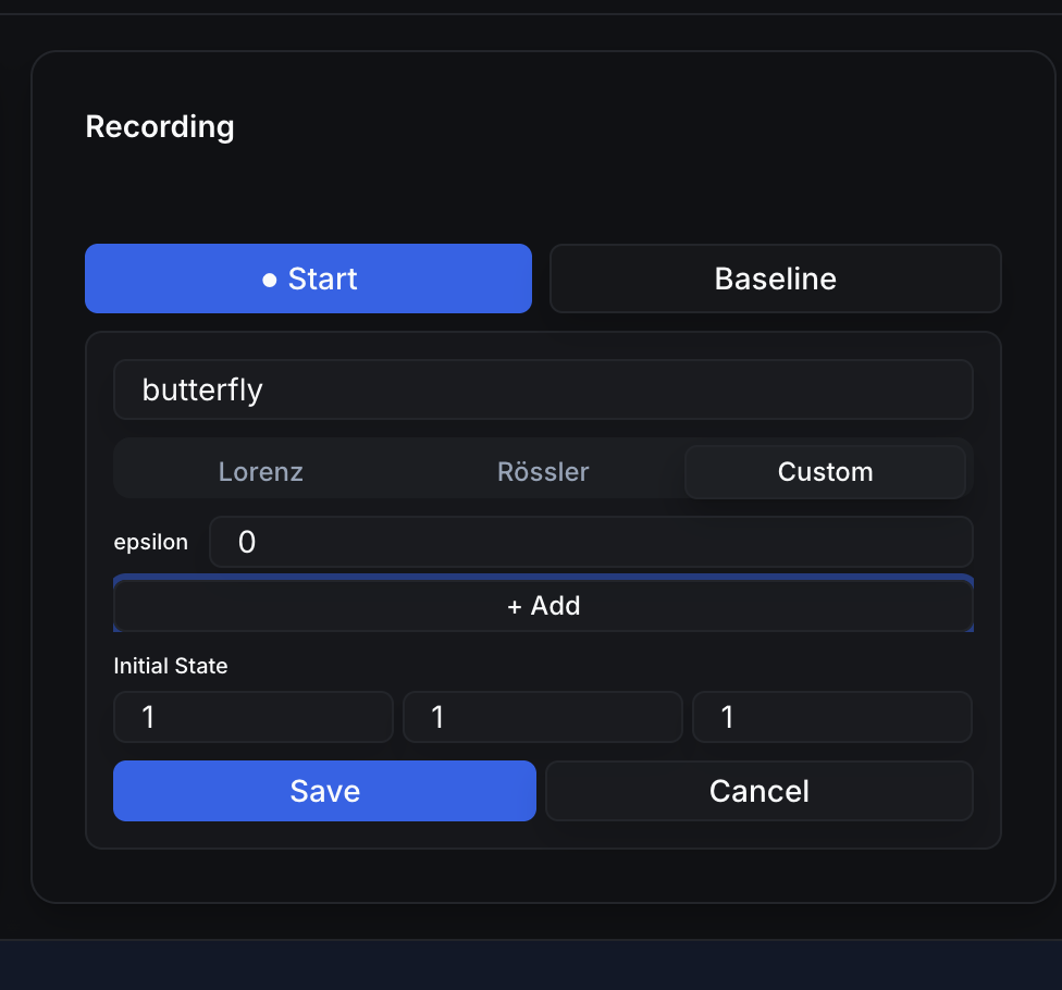 Saving recording with custom parameters supported
